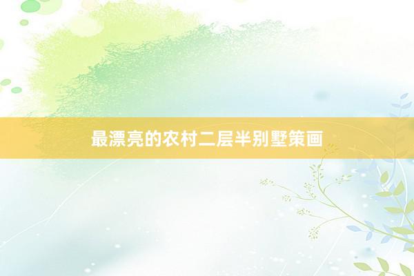 最漂亮的农村二层半别墅策画