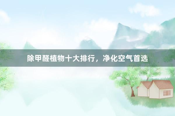 除甲醛植物十大排行，净化空气首选